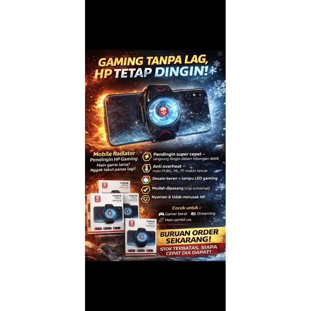 MOBILE RADIATOR || PENDINGIN HP SUPER CEPAT || PENDINGIN HP GAMING