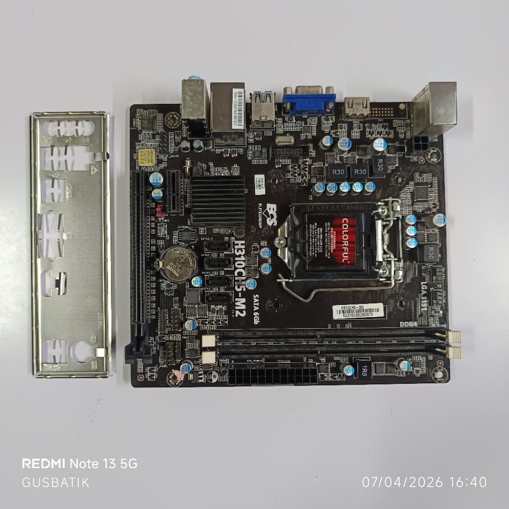 mainboard motherboard ecs h310ch5-m2 second original support prosesor intel gen 8-9