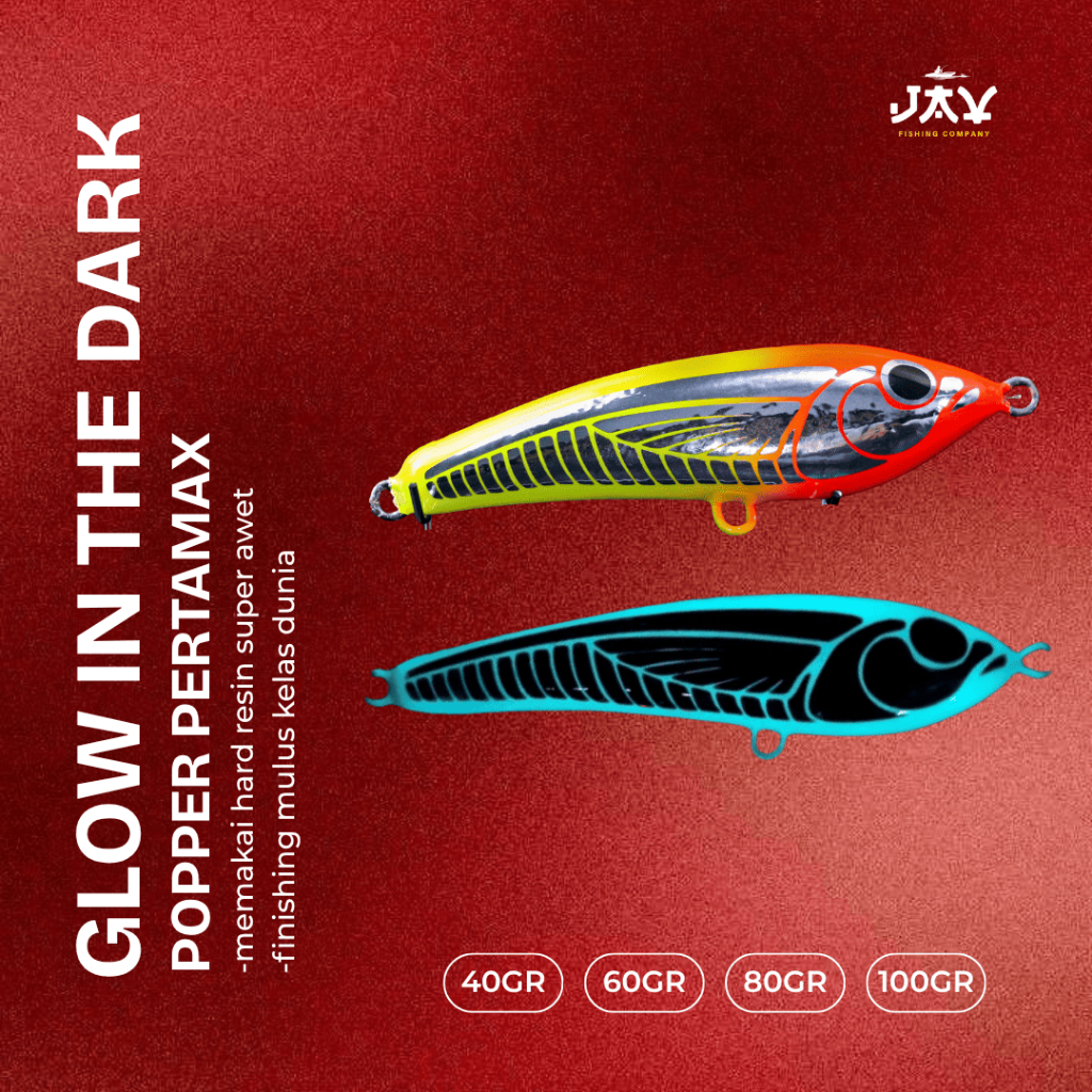 JAV LURE Mango Stickbait Kayu Resin Glow In The Dark Sinking 60g 80g 100g