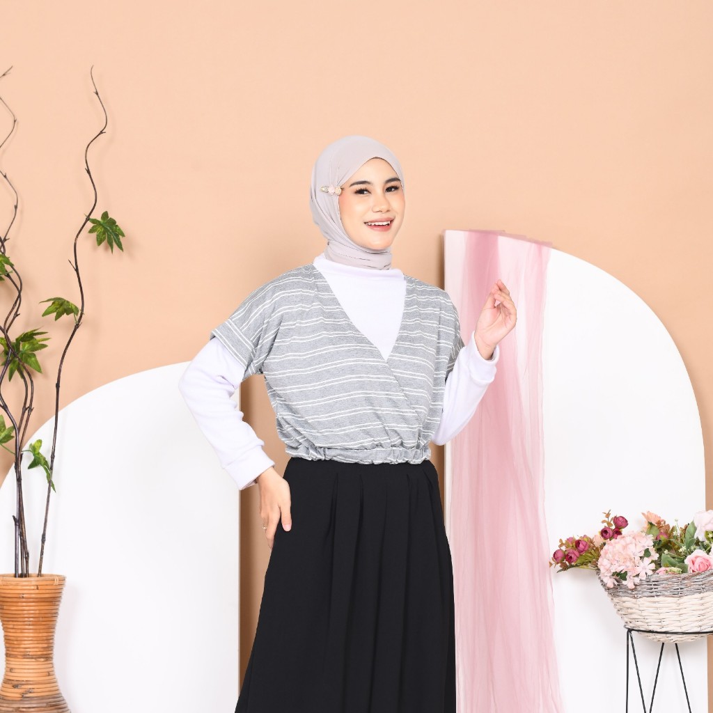 Mybamus Kalia Stripe Outer – Luaran Wanita Kekinian Stripe