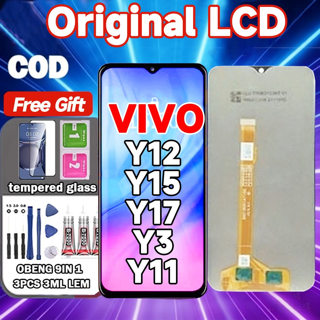 ORIGINAL LCD VIVO Y17 1902 / Y15 1901 / Y12 1904 / Y11 1906 / Y12I Layar sentuh kualitas tinggi Full