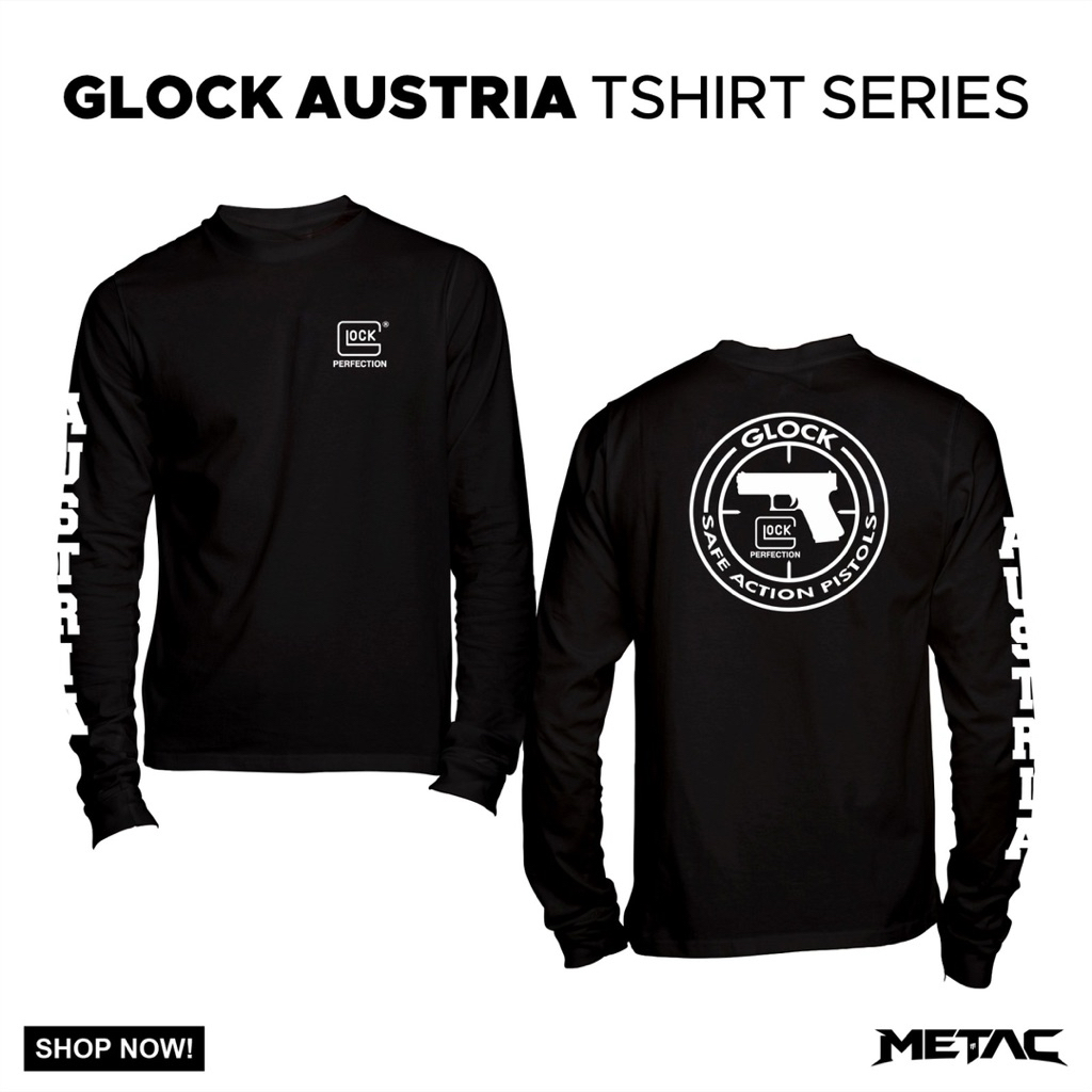 Kaos Tactical | GLOCK LONG SLEEVE | T-shirt Militer premium design | Premium quality