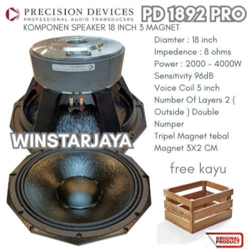 KOMPONENT SPEAKER PD1892MKIII PRO TRIPLE MAGNET Speaker Komponen 3 Magnet
