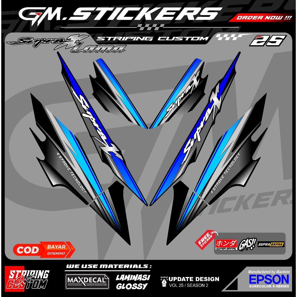 STRIPING VARIASI HONDA SUPRA X OLD SUPRA LAMA SUPRA X 100 K21