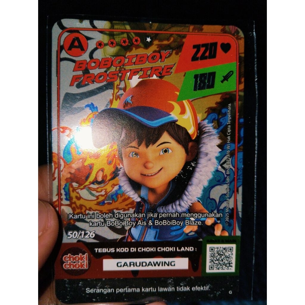 Kartu Boboiboy Choki-choki || Boboiboy Prostfire