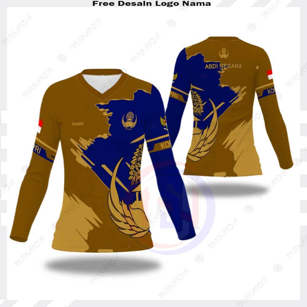 KAOS KORPRI WANITA - BAJU KORPRI WANITA - JERSEY OLAHRAGA KORPRI - BATIK KORPRI WANITA FULL PRINTING