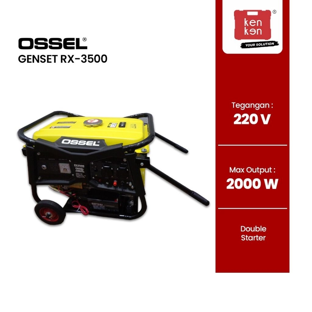 Ossel - Mesin Genset Jenset Listrik 2000 Watt Doubel Stater / Generator listrik 4 tak