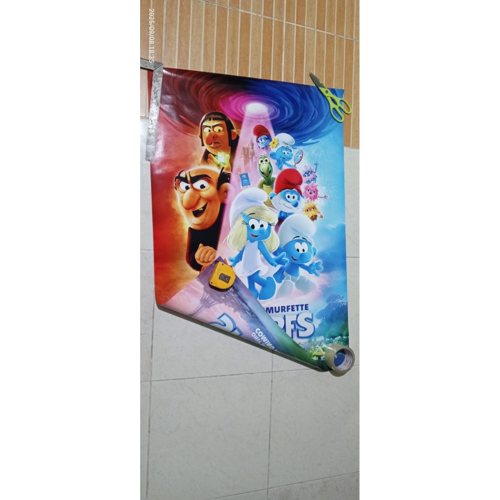 POSTER ORIGINAL MOVIE - FILM SMURF - EX BIOSKOP