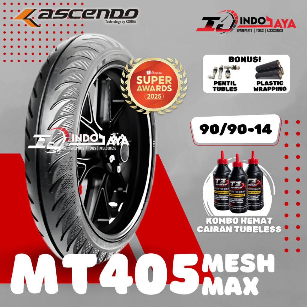 [READY COD] BAN ASCENDO MT405 MESH MAX TUBELESS ( 90/90-14 ) BAN MOTOR MATIC TUBLES / BAN LUAR DEPAN
