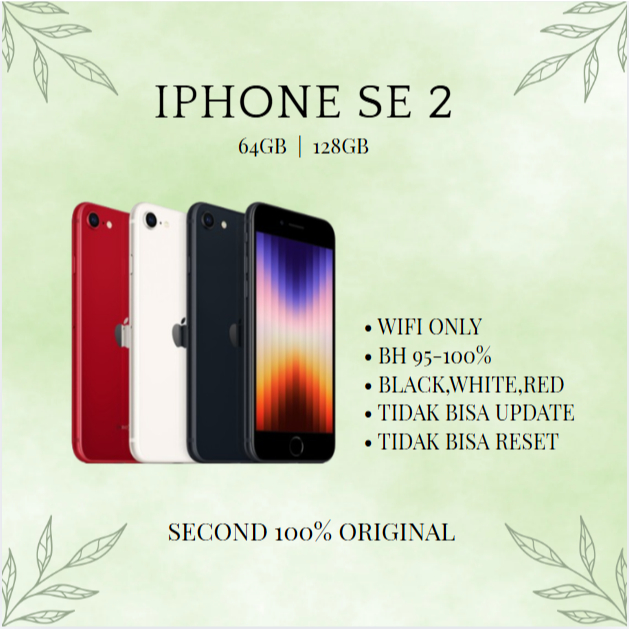 iPhone SE 2 WIFI Only 64GB/128GB/256GB Second Original Mulus Fullset /iCloud Unlocked/ Face ID/Berik