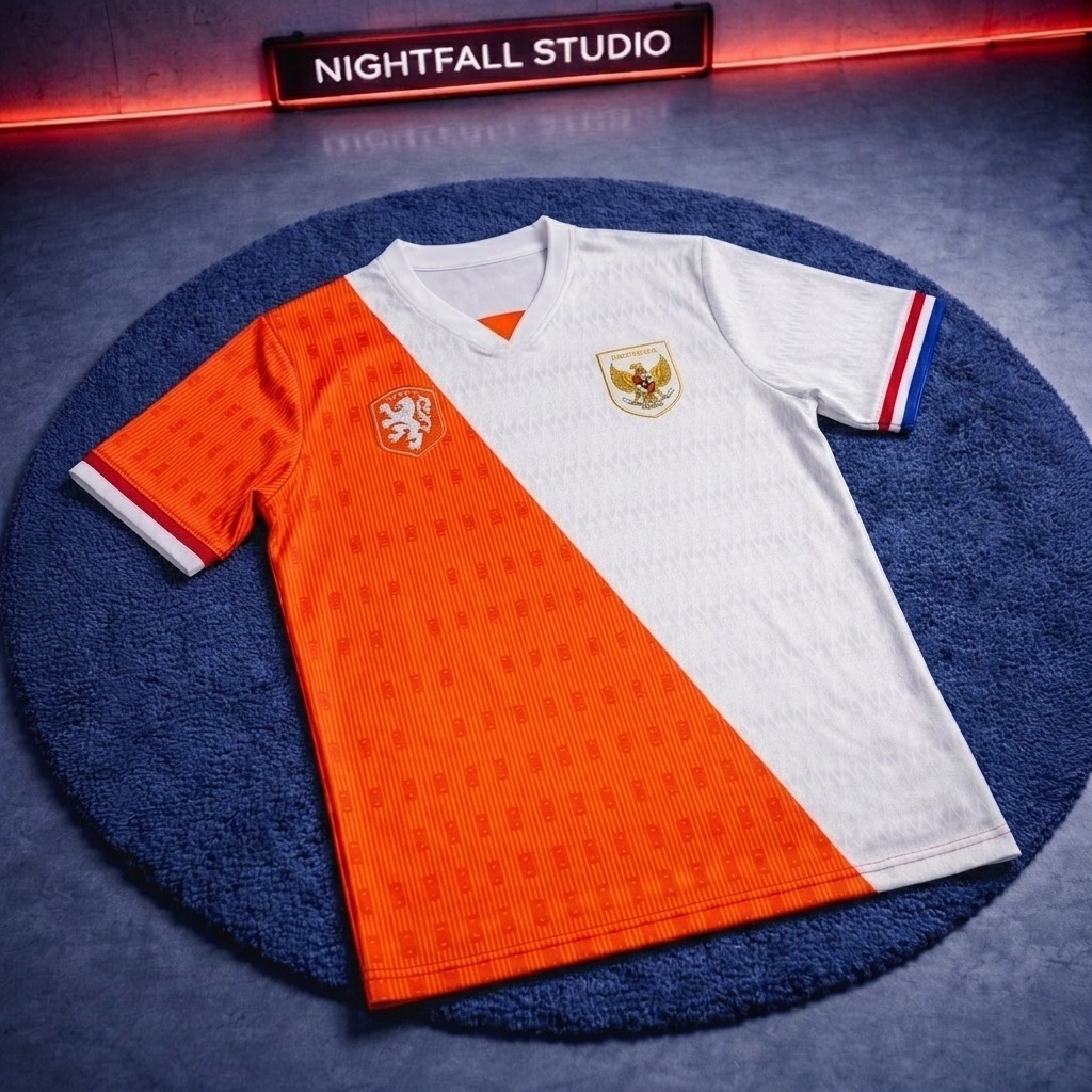 Jersey Belanda X Indonesia timnas supporter fantasy Full Printing drifit Milano Tebal Vintage Retro 