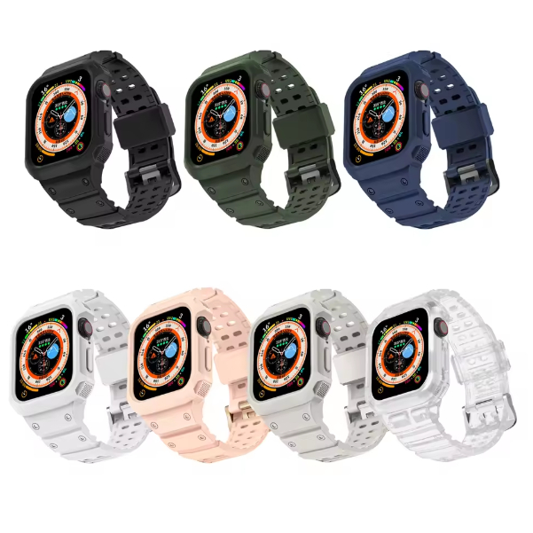 Eraxus Armor Apple Watch Case Strap for iWatch Series 1 2 3 4 5 6 SE SE2 7 8 9 Ultra Ultra2 Strap 2i