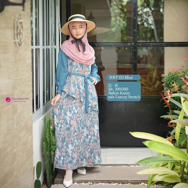 New Arrival Gamis Sarimbit Keluarga Rauna 03 Blue