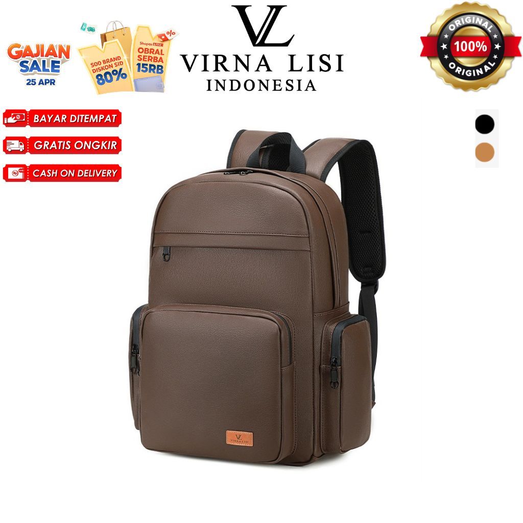 VIRNALISI | Tas Ransel Pria & Wanita Unisex Dengan Kapasitas Besar 16 Inch Tahan Air Cocok Untuk Sek