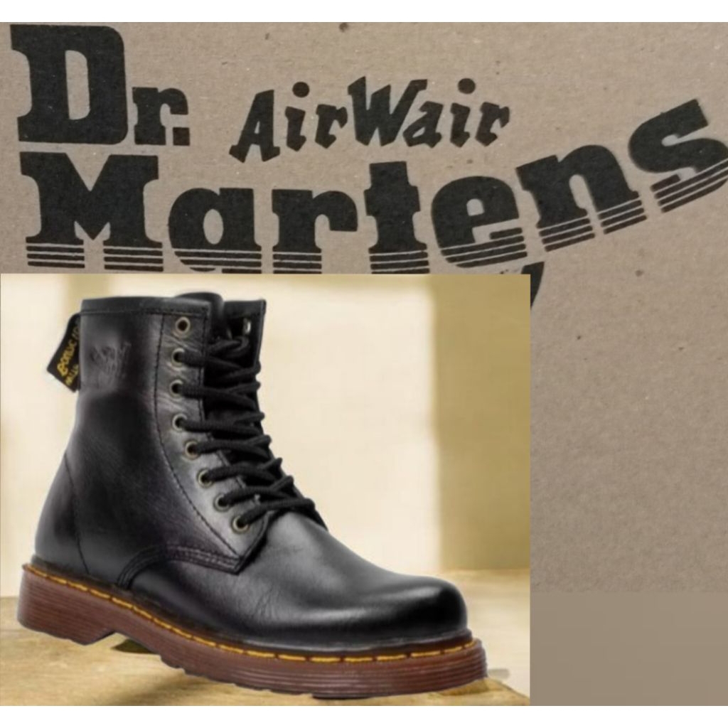 sepatu boot pria boots casual kulit sapi asli like dr Martens