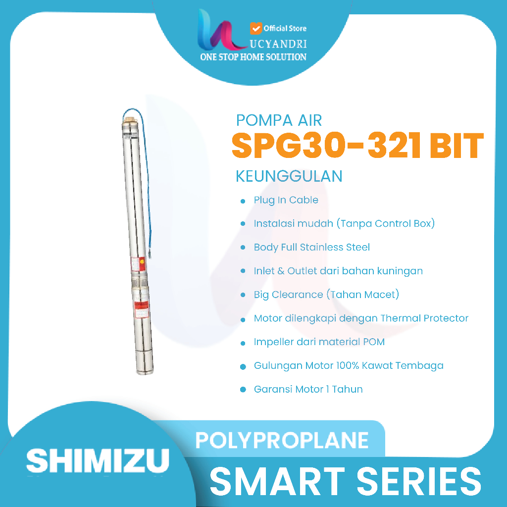 Pompa Air Shimizu SPG30-321 BIT – Pompa Satelit Berkualitas Tinggi