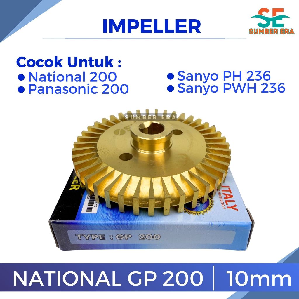 Impeller Kuningan Pompa Air National / Panasonic GP 200 As 10mm