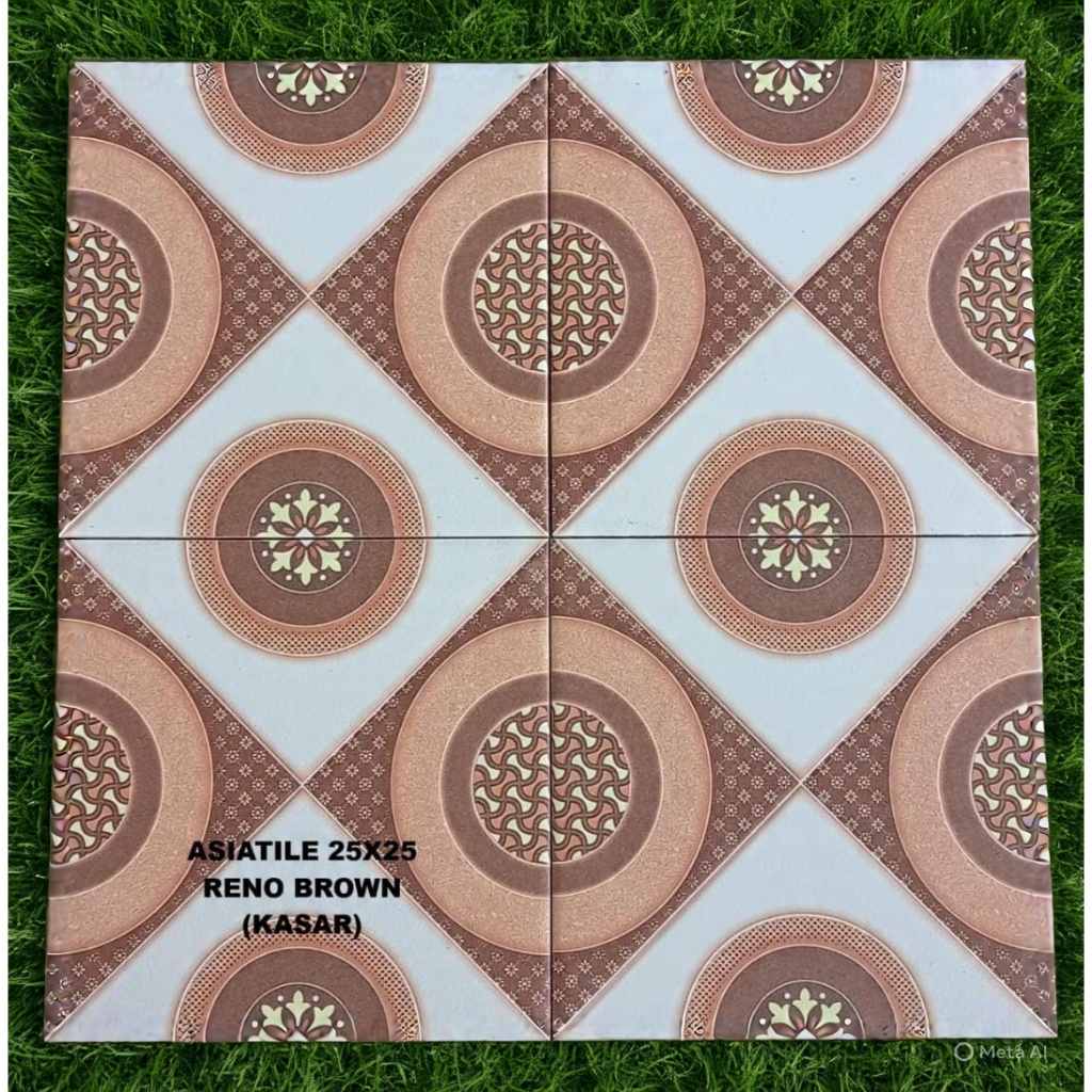 Keramik Lantai kamar mandi 25x25 Reno Brown Asia Tile