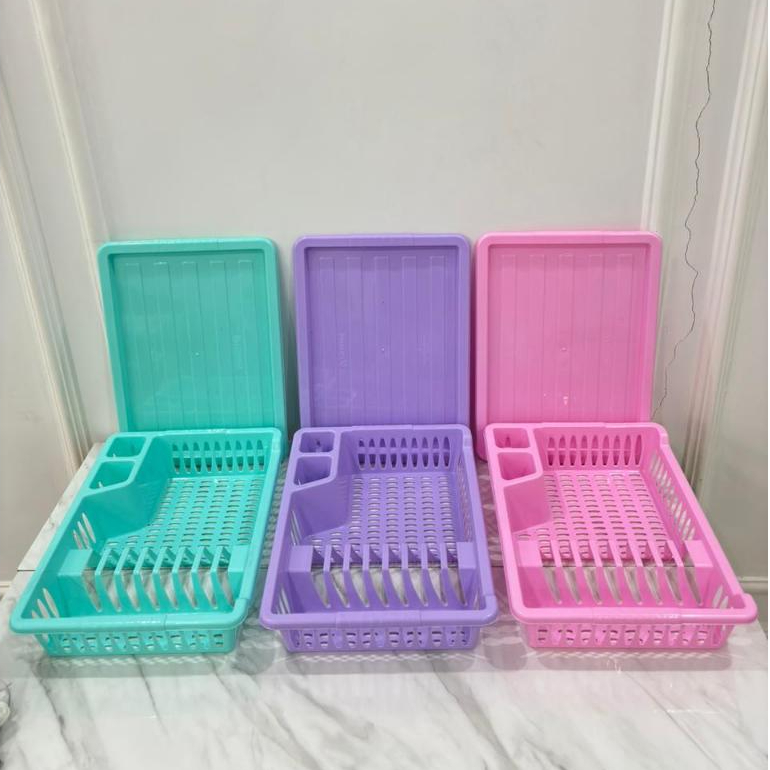 Rak Piring Lovenia - Rak Dapur Tatakan Piring Basah - Dish Rack dengan Nampan / Rak Cuci Piring