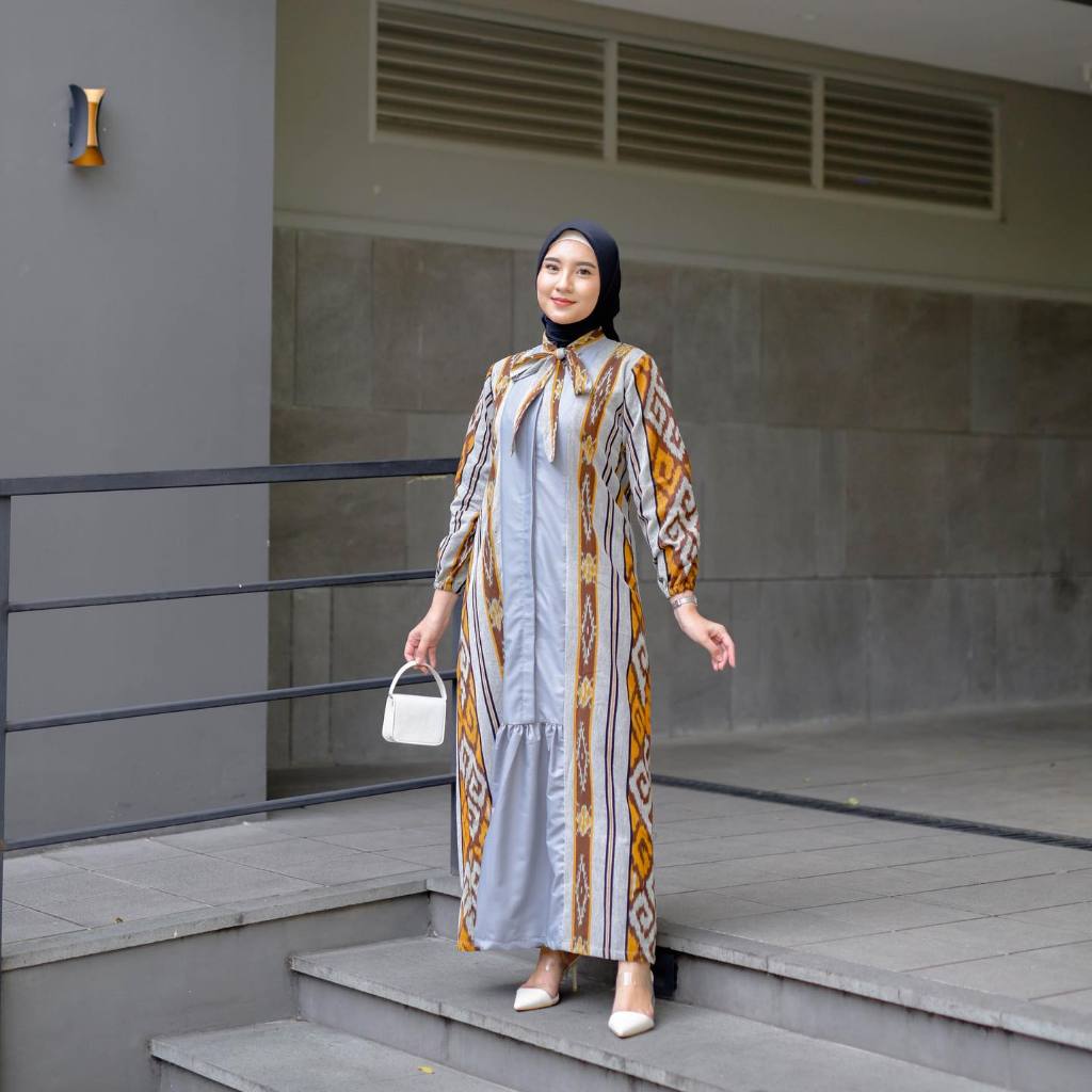 Benang Raja Gamis Tenun Blangket Wajik Kombinasi