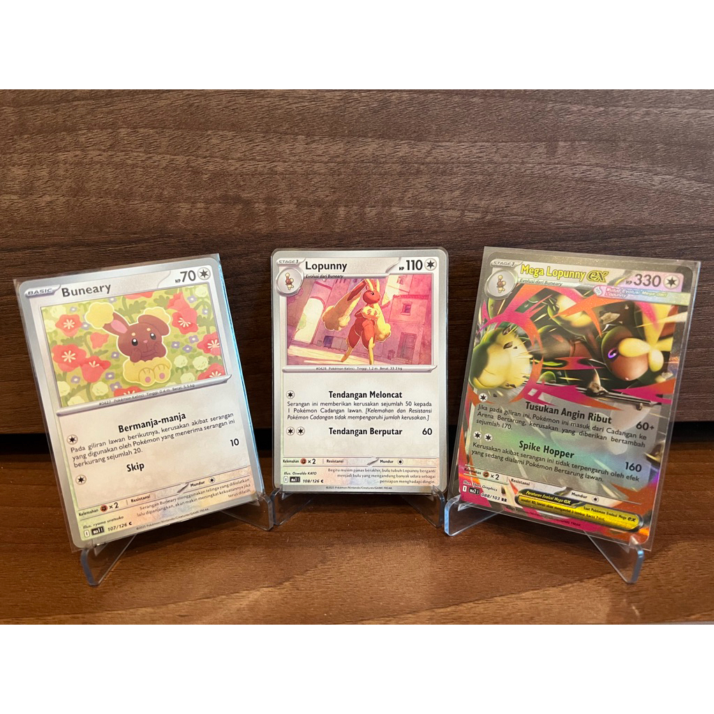 Mega Lopunny EX Buneary Lopunny Evolution Set Kartu Pokemon TCG Indonesia