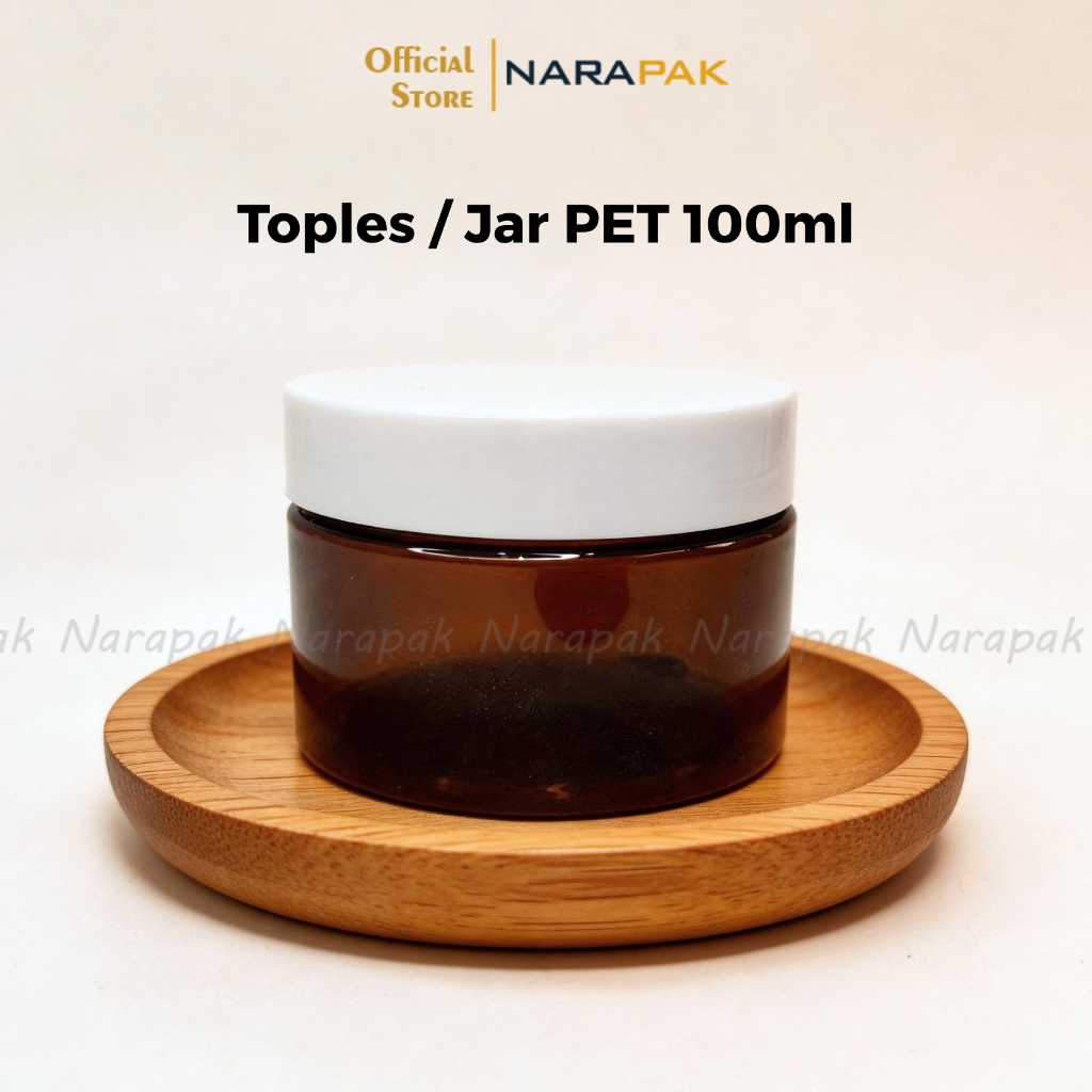TOPLES 100ML Tabung Plastik PET Coklat Tutup Putih Tempat Scrub Lulur jar masker cream TD
