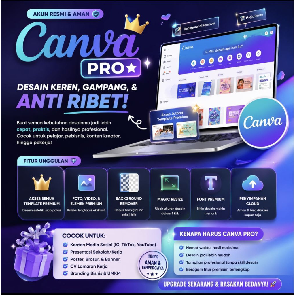 12000 + template Canva premium siap pakai | Canva pro 1 bulan bergaransi
