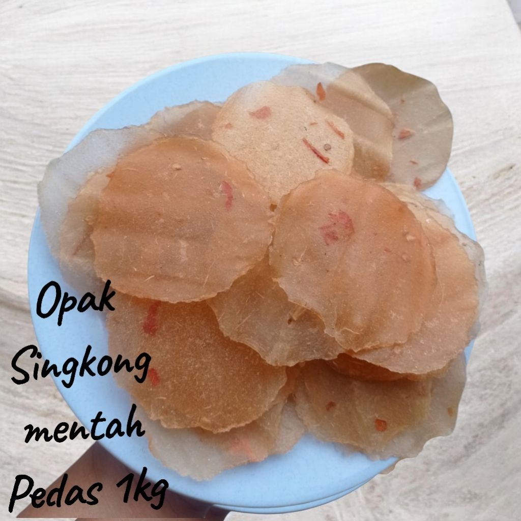 Opak Singkong Mentah Pedas Tipis 1 Kg