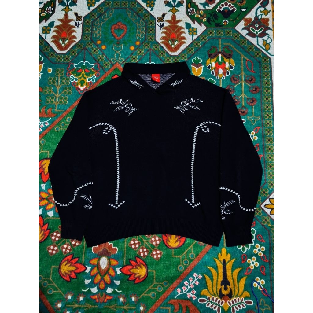 Sweater Polo Knit Skylar Western Black Size L