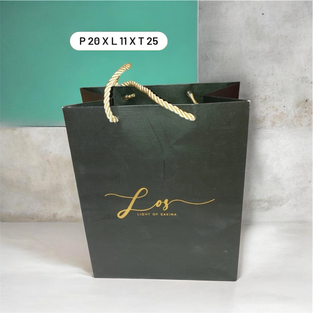 paper bag/paperbag/tas kertas/kantong belanja baju butik hitam