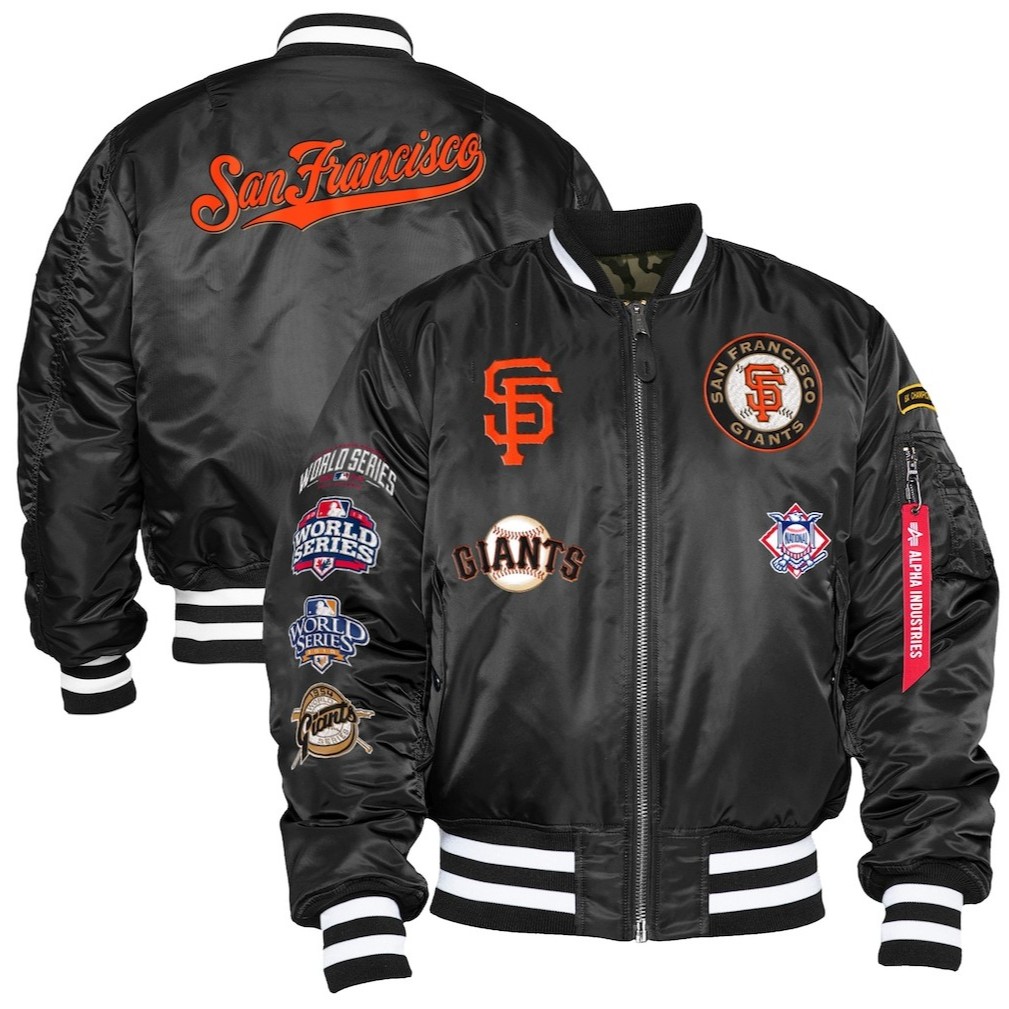 Jaket Bomber New Era x Alpha Industries San Francisco Giants MLB Original - XL Reversible