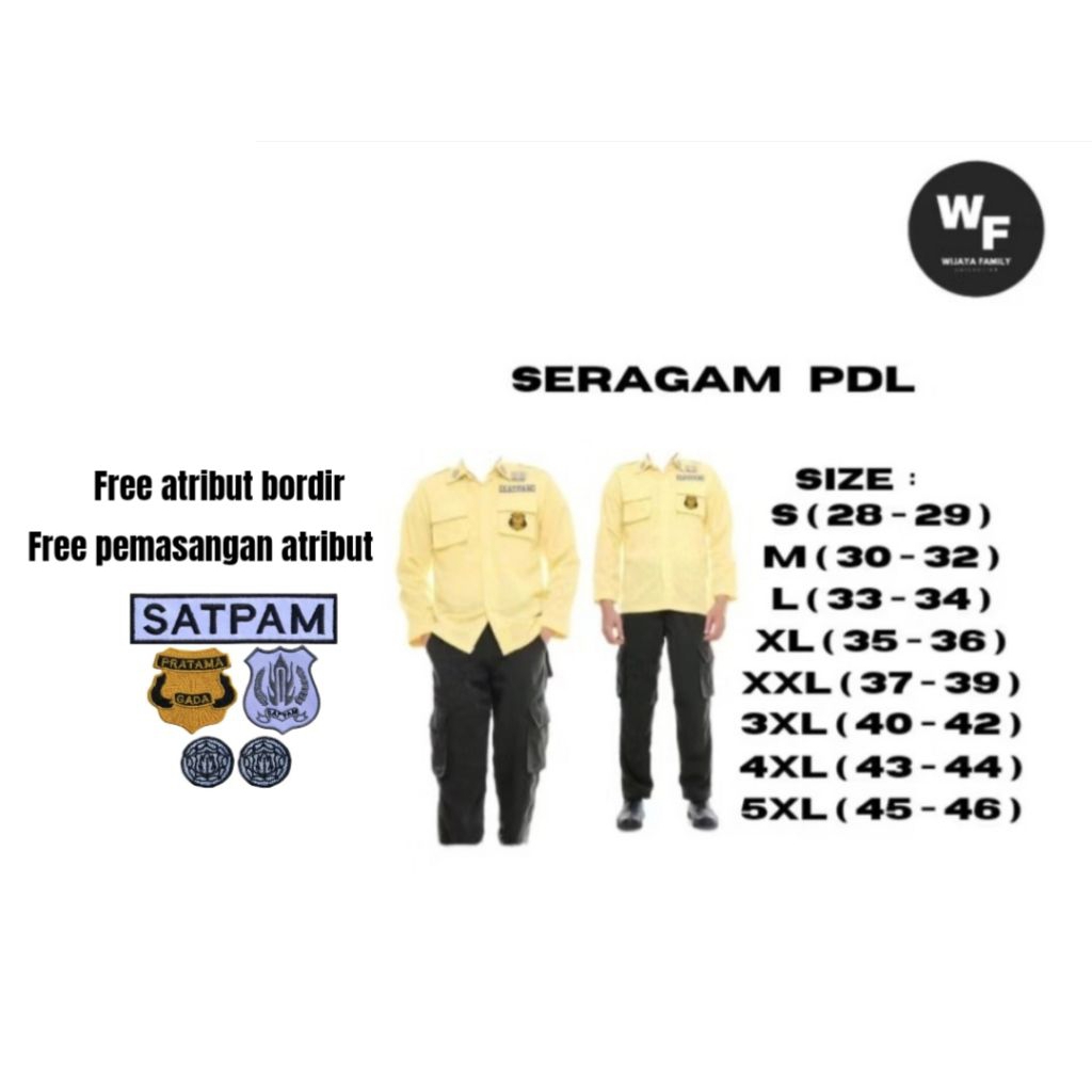 Seragam Pdl Satpam cream Setelan Pdh Satpam cream Setelan Security Cream Pakaian Dinas Harian Coklat