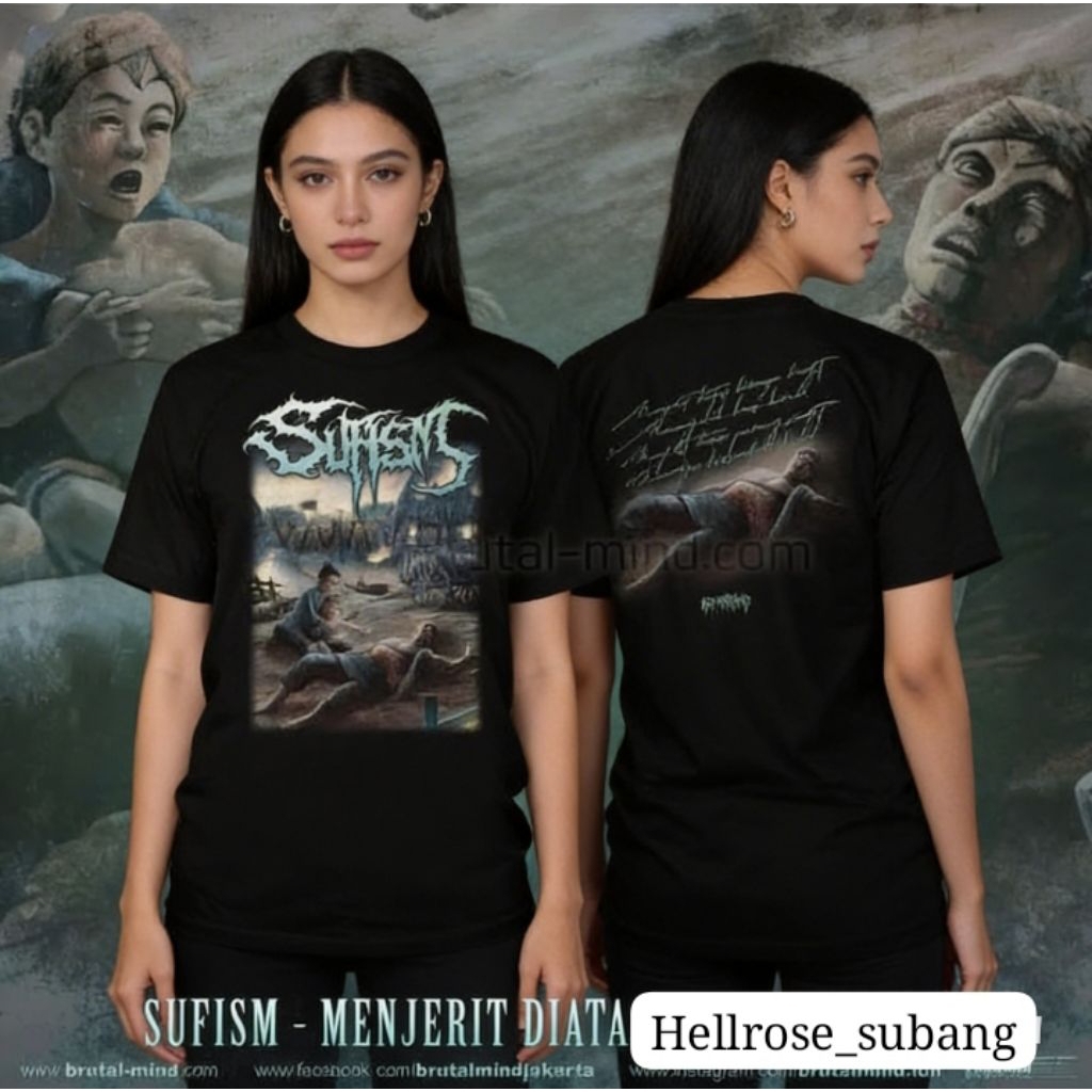SUFISM - Menjerit Diatas Birunya Langit - T-SHIRT DISTRO / TSHIRT BAND METAL ORIGINAL / KAOS MUSIK /