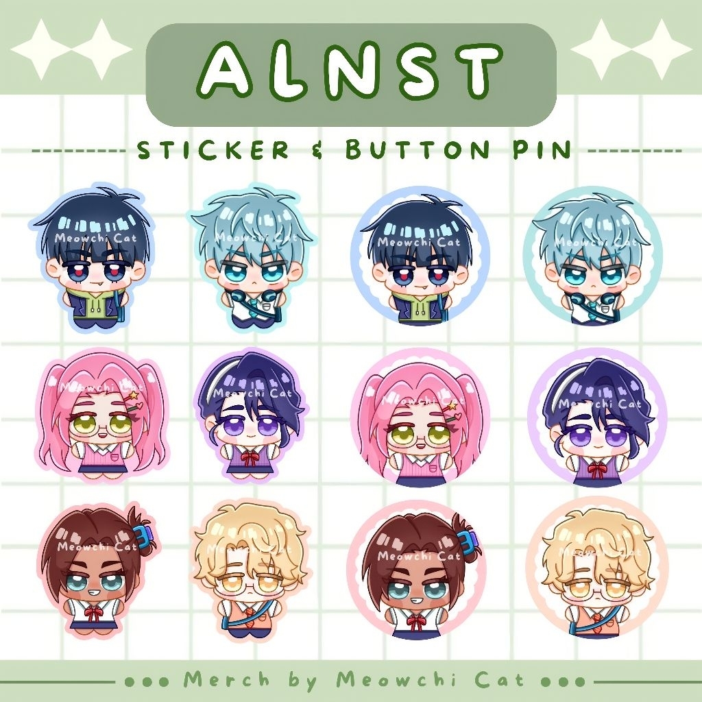 [Meowchi Cat] Alien Stage Stickers and Pin Button | ALNST Stickers | ALNST Pin Button | ALNST Fanmer