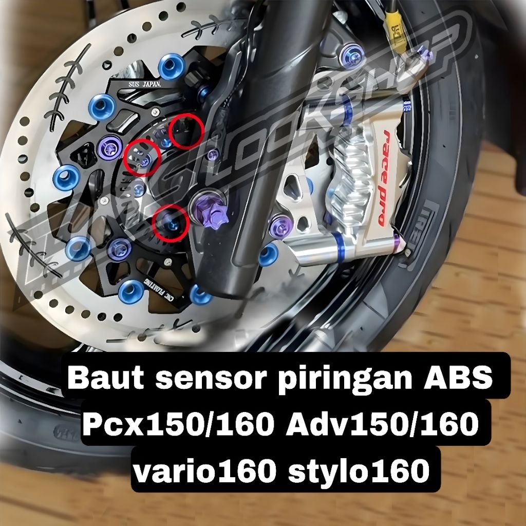 baut titanium sensor piringan abs pcx160 adv160 vario160 stylo160 pcx150 adv150