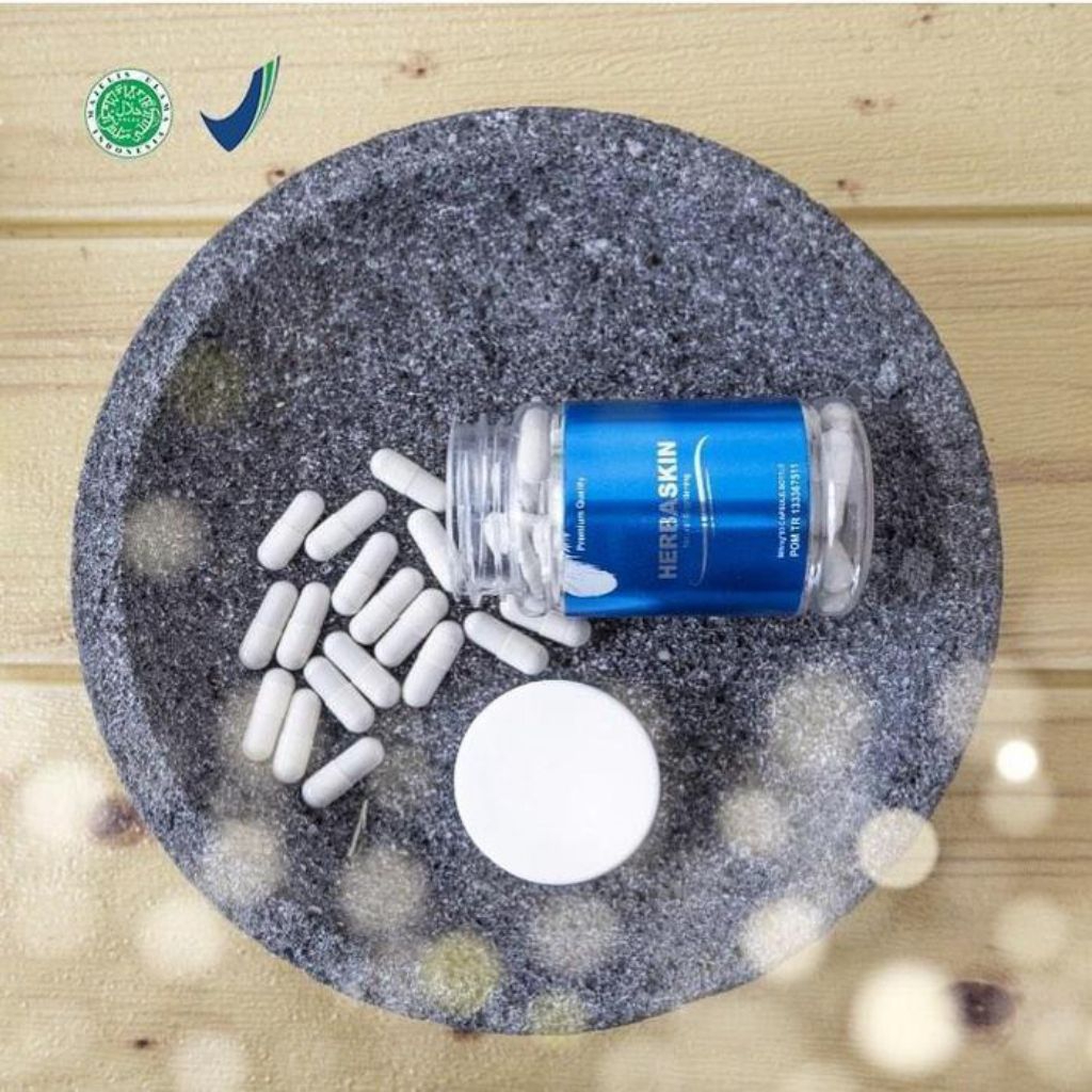 Herbaskin Kapsul Collagen Bantu Atasi Flek Hitam Jerawat Asli Momiku Perawatan Kulit MT - 1 Box herb