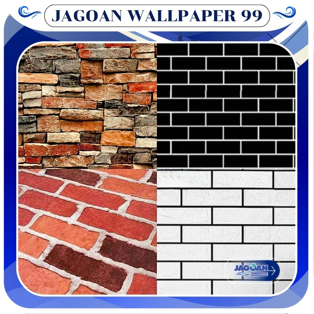 Wallpaper Sticker Dinding Motif Bata Wallpaper Dinding Batu Bata 3D