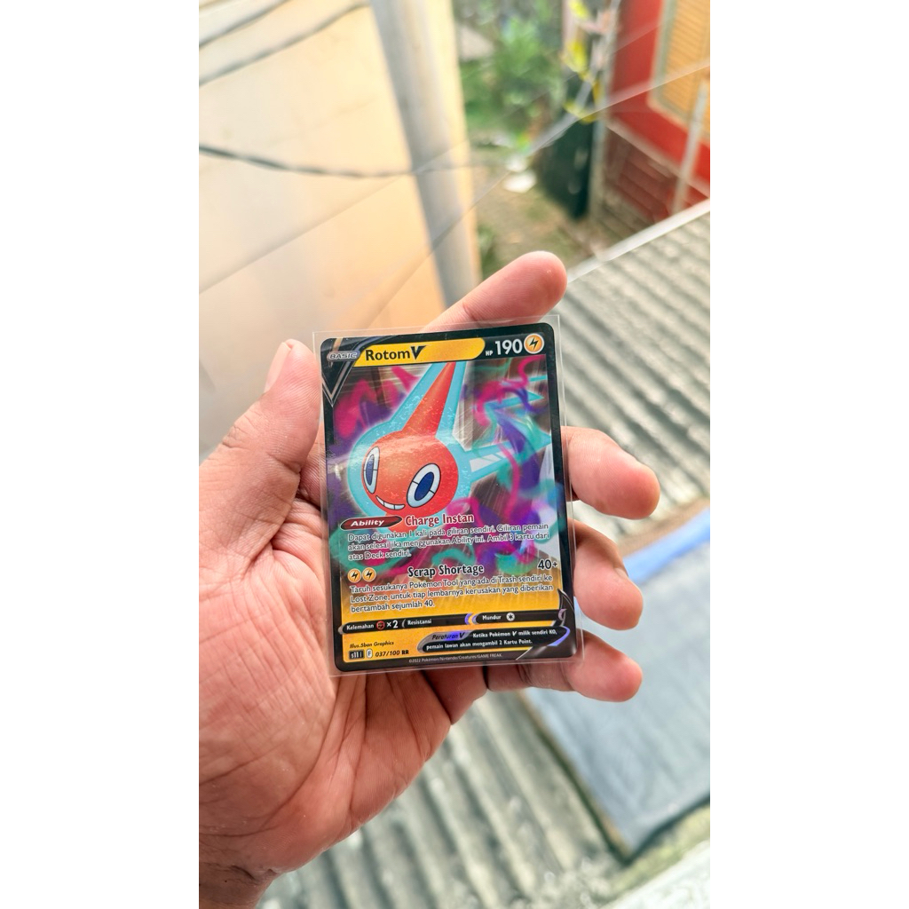 Rotom V 037/100 RR pokemon card indonesia