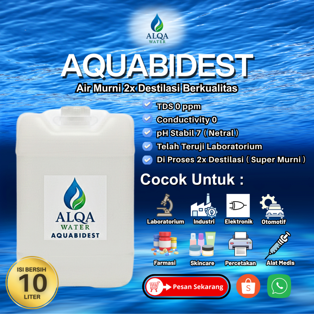 Aquabidest / Aquabidestilata / Aquabidest 10 liter