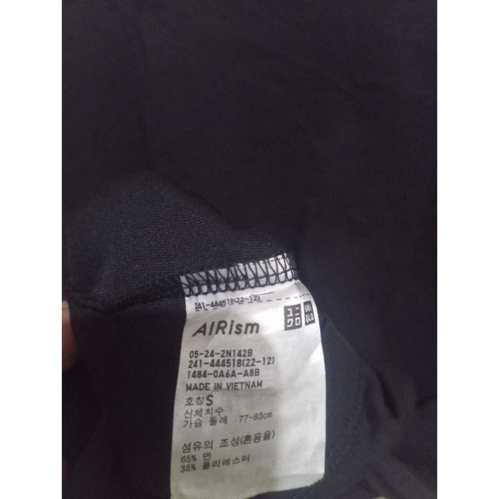 Airsm-Kaos Katun Uniqlo Airsm Warna Hitam Unisex