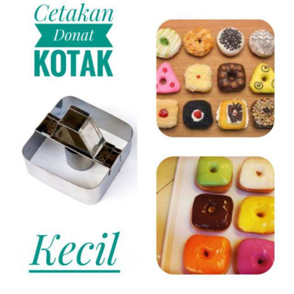cetakan donat mini kotak|segitiga|bulat stainless