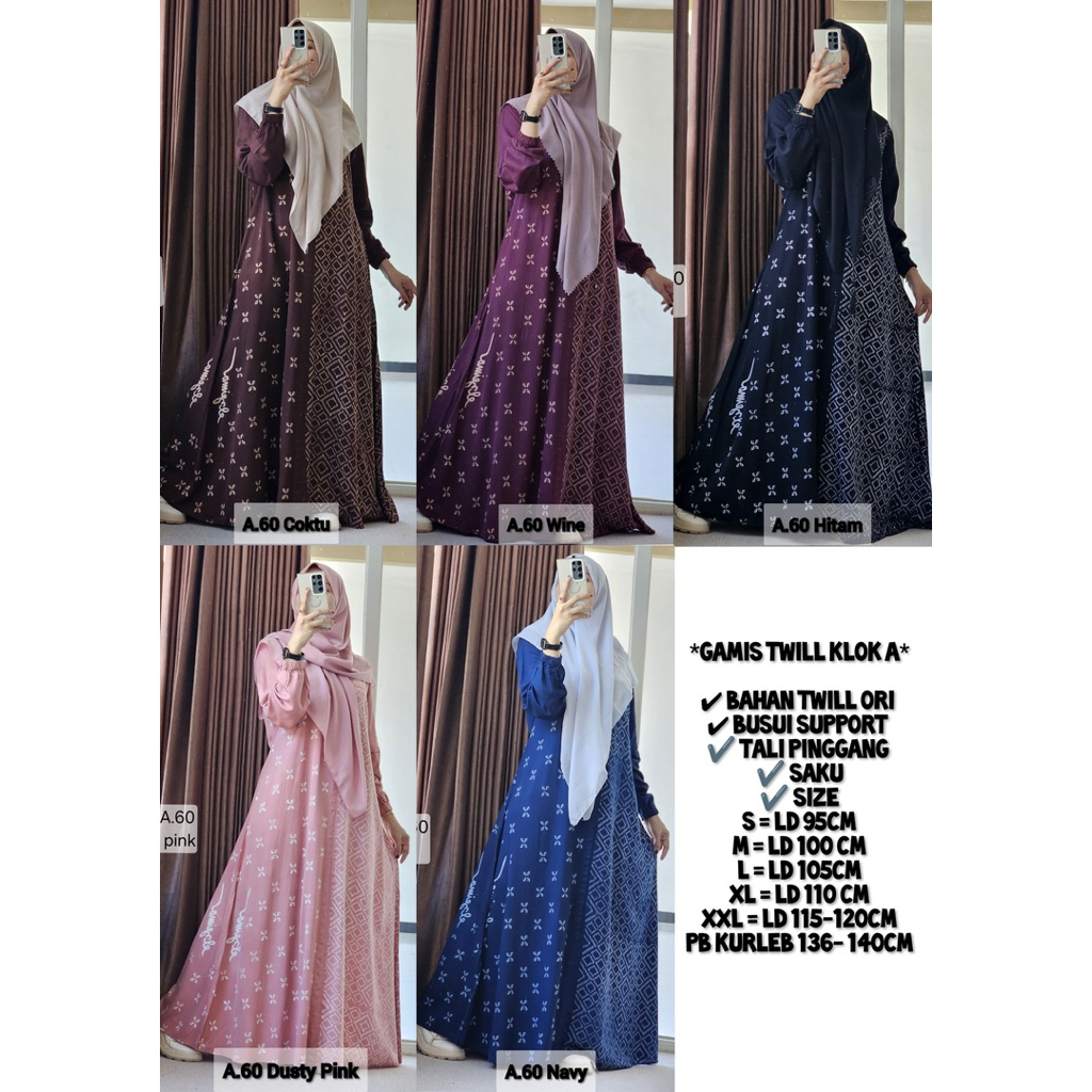 (READY) GAMIS TWILL KLOK A ORI ELZEIMA KODE A.60