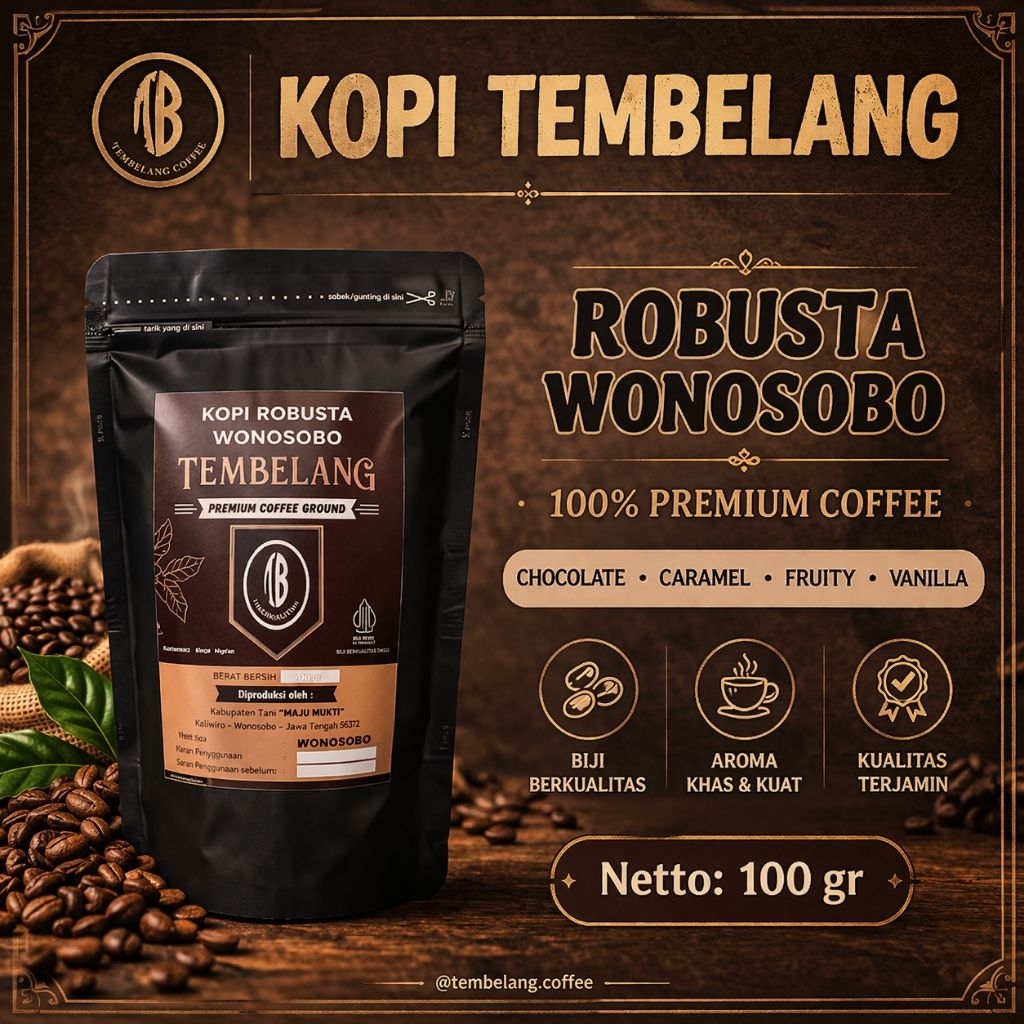 Kopi Robusta Tembelang Wonosobo 100 gr - premium coffee