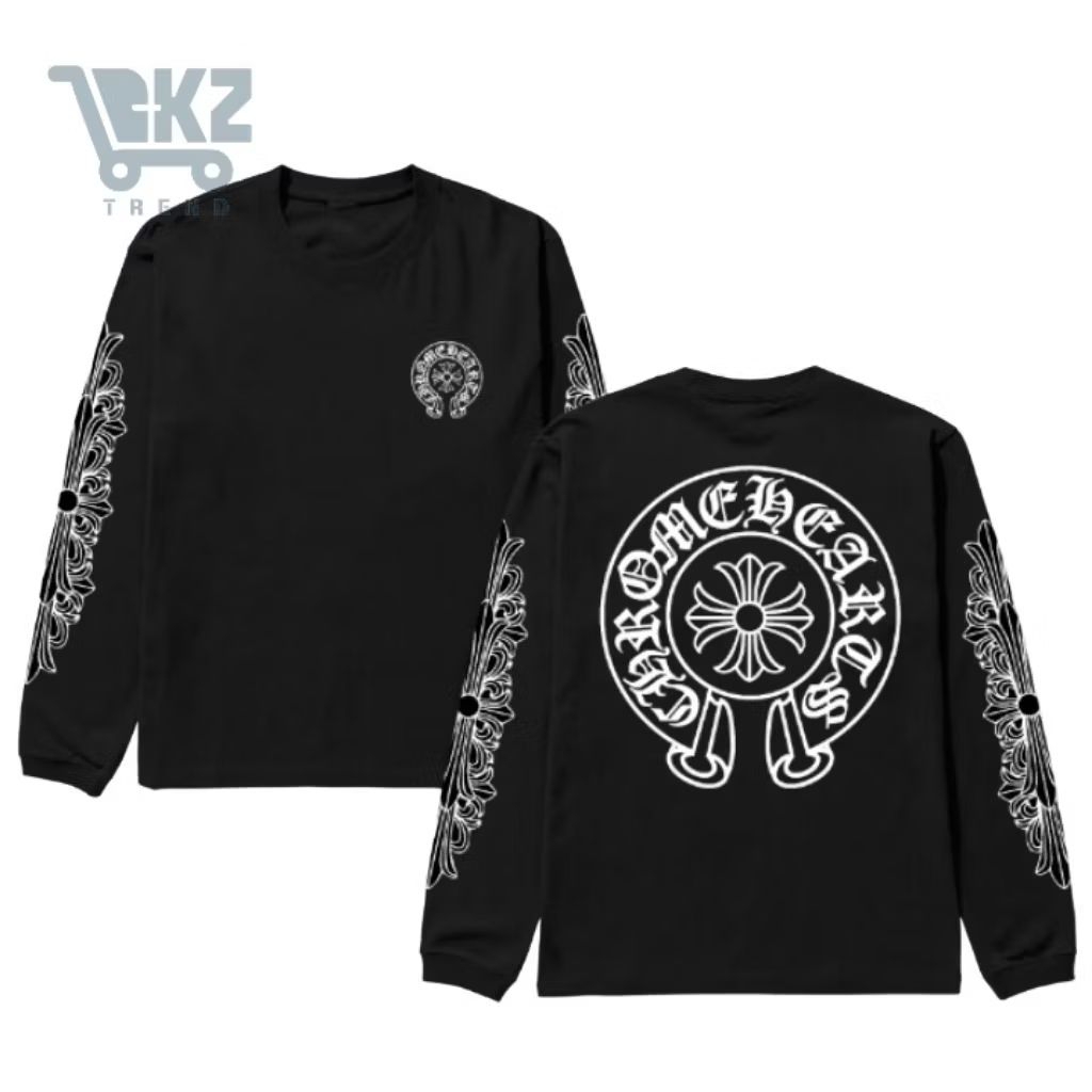 Kaos Panjang Chrome Hearts Banyak Pareasinnya /Long sleeve Crome Hearts Unisex
