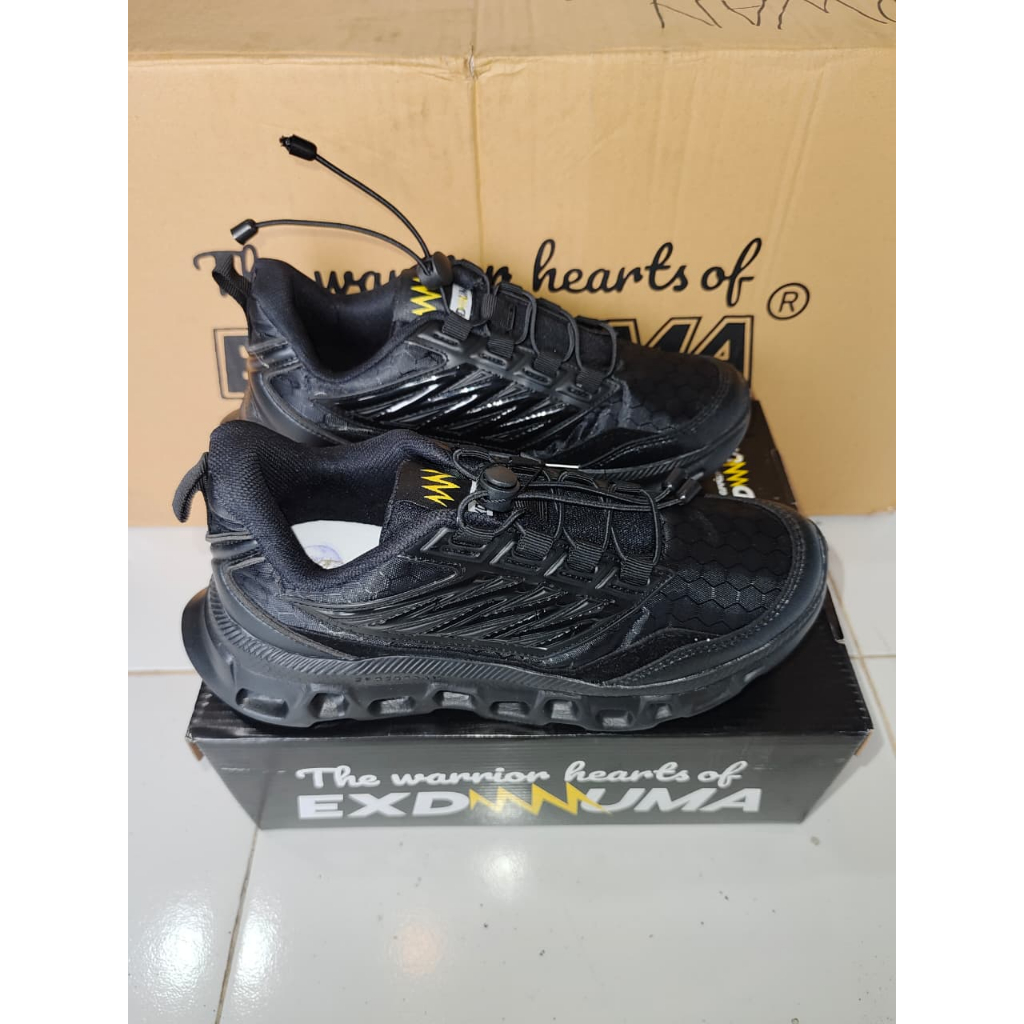 SEPATU EXDUMA SUPER BLACK ORI SNEAKERS / SUPER BLACK ORI 2026 / SEPATU OLAHRAGA EXDUMA RINGAN HITAM