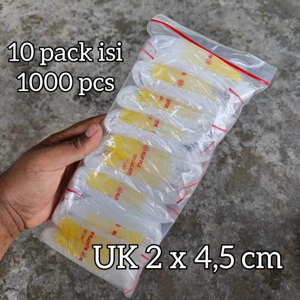 PLASTIK 1000 lembar Klip Kecil Tebal 2x4,5cm | Klip 2x4,5cm | Klip Plastik 2x4,5 Tebal | Klip Kecil
