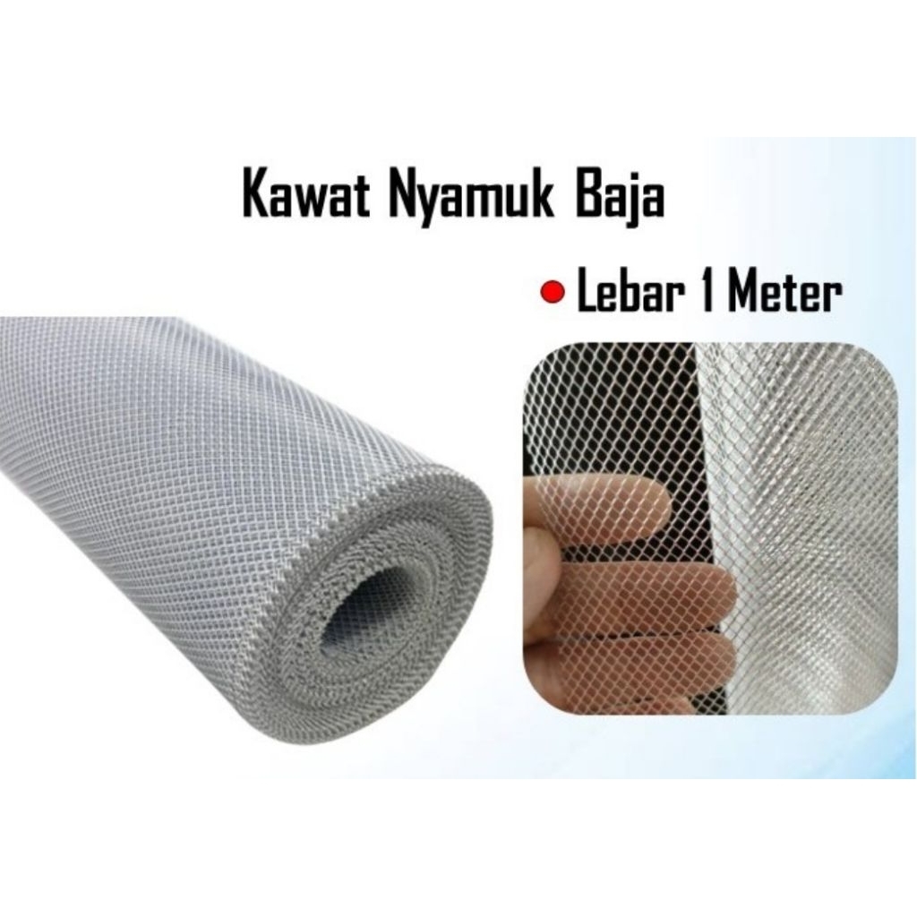 Kawat nyamuk baja tebal/ kawat parabola anti karat jaring alumunium / jaring kasa nyamuk SS stainles