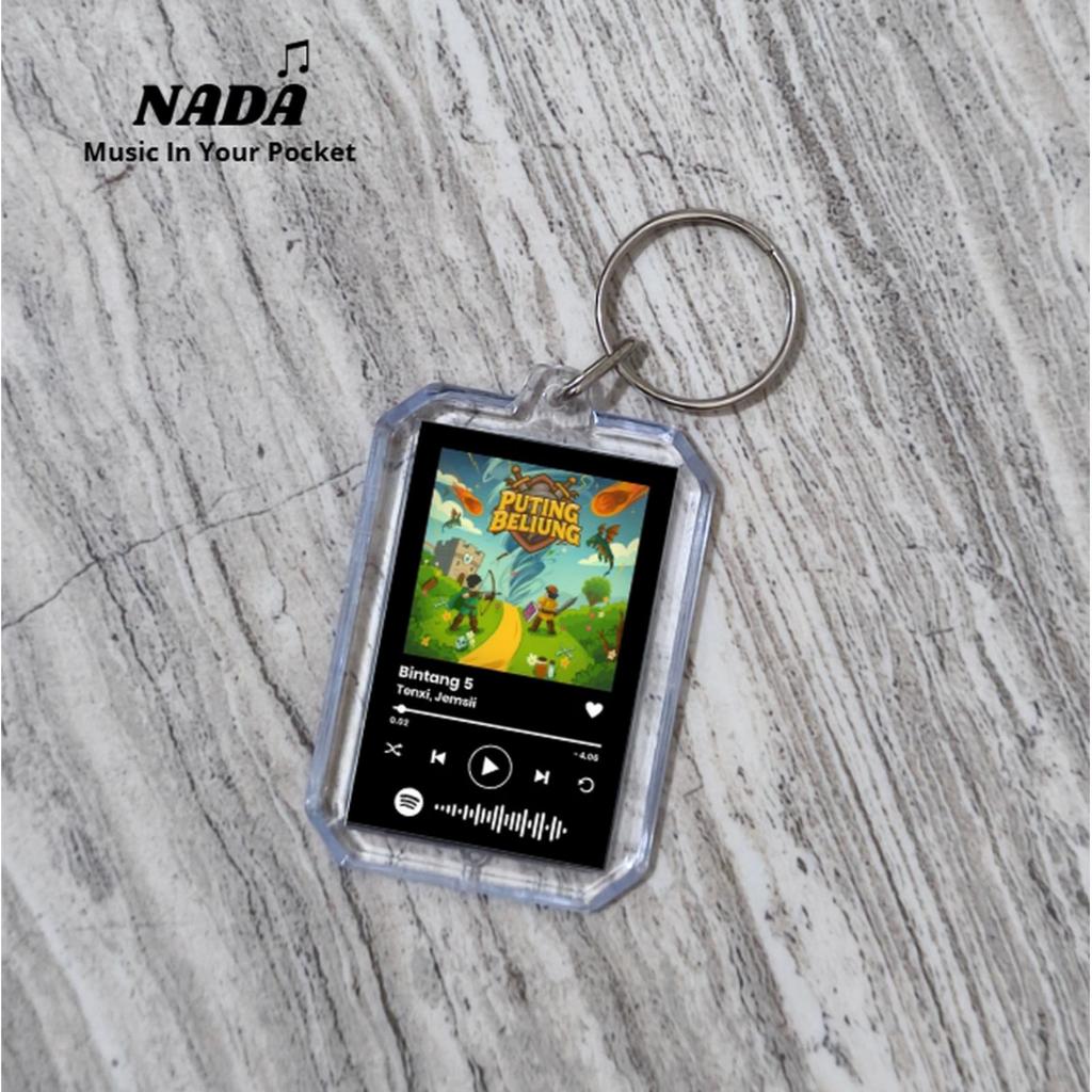 Gantungan Kunci Bintang 5 | Keychain Bintang 5 Ganci Spotify Keychain Lagu Barcode Bisa Scan Premium