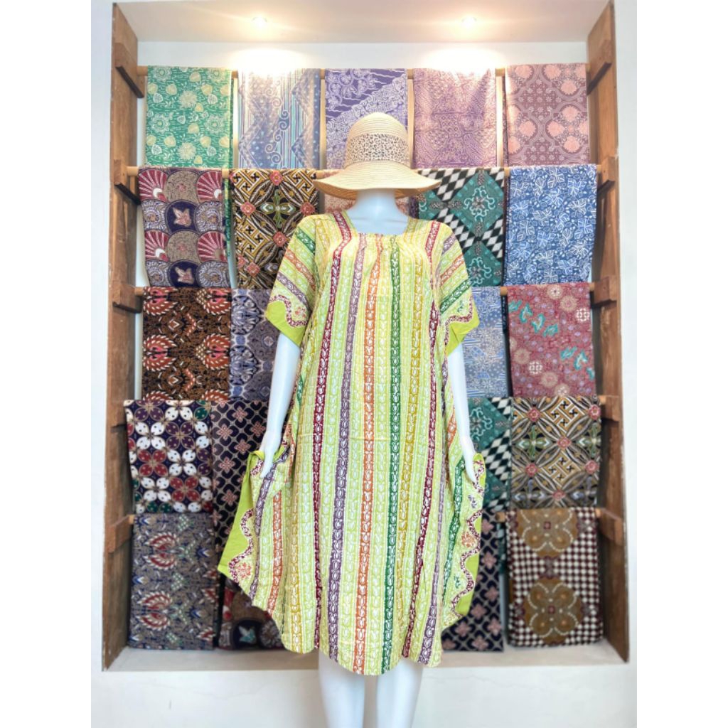GAWUNG Daster Lowo Batik Colet Dada Karet Ld 140 Rayon Premium Jumbo Non Busui Homedress Adem Tebal 