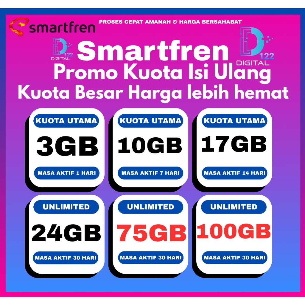 PROMO PAKET DATA SMARTFREN HARIAN & BULANAN UNLIMITED NONSTOP&VOLUME BASED